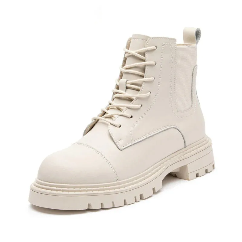 Trendy Combat Style Lace-up Thick-soled Boots for Women