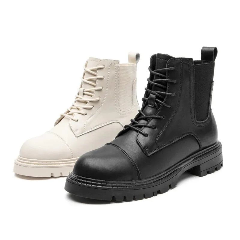 Trendy Combat Style Lace-up Thick-soled Boots for Women