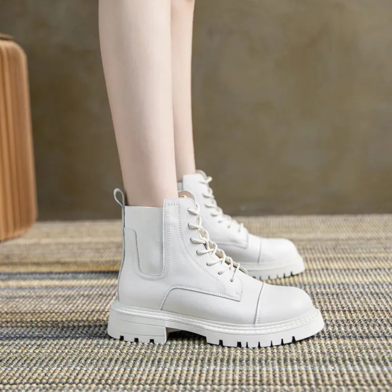 Trendy Combat Style Lace-up Thick-soled Boots for Women