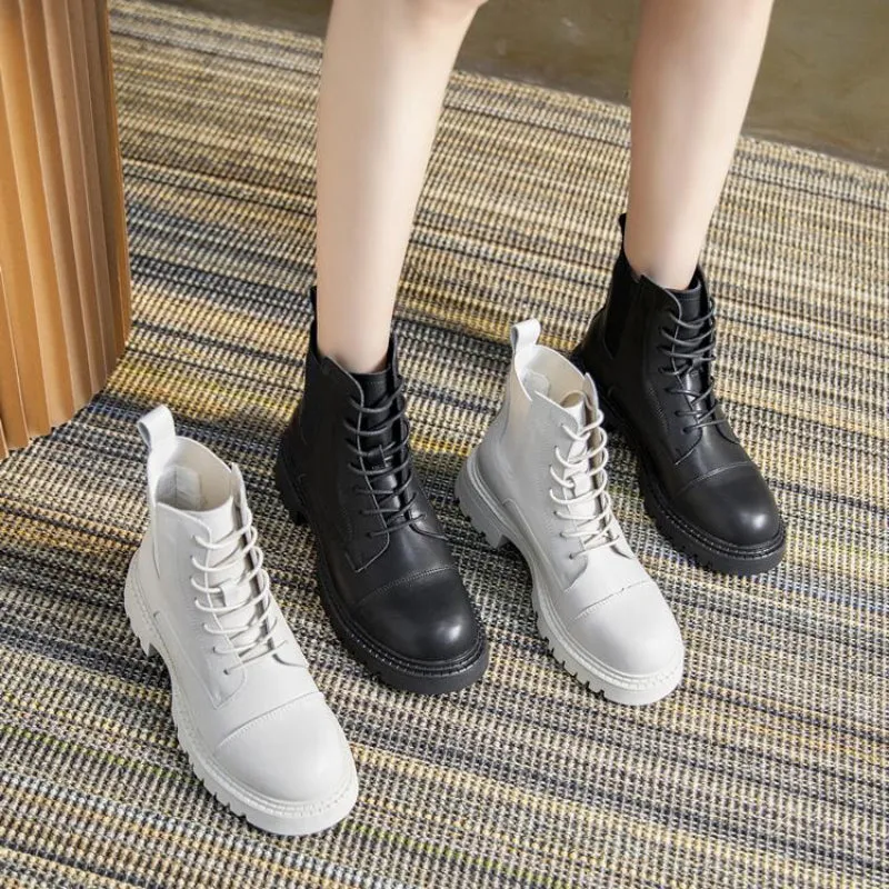 Trendy Combat Style Lace-up Thick-soled Boots for Women