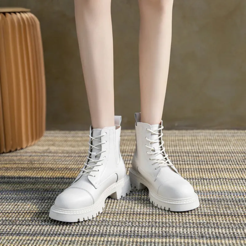 Trendy Combat Style Lace-up Thick-soled Boots for Women