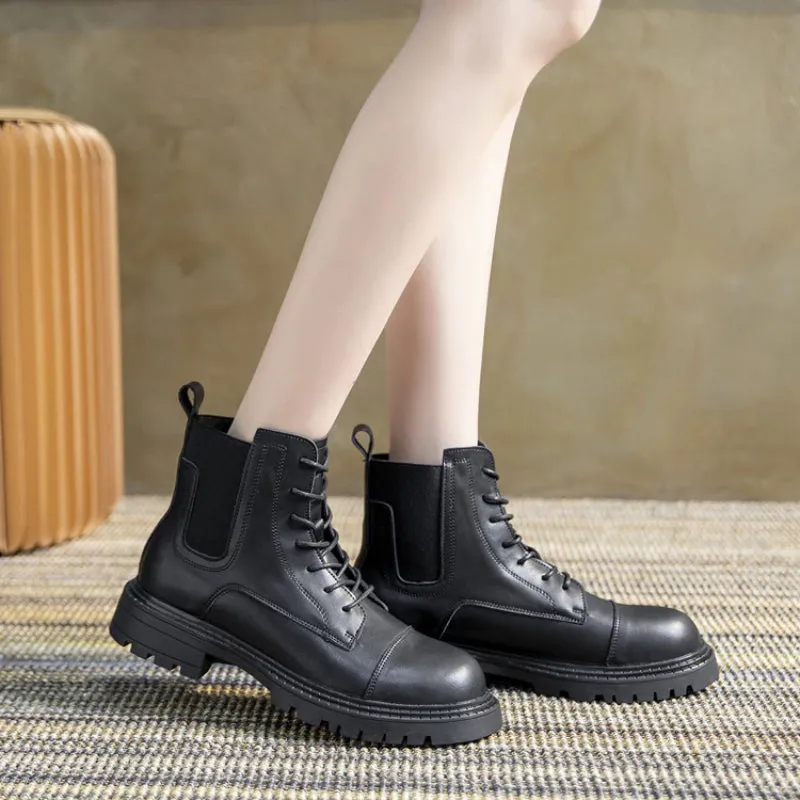 Trendy Combat Style Lace-up Thick-soled Boots for Women