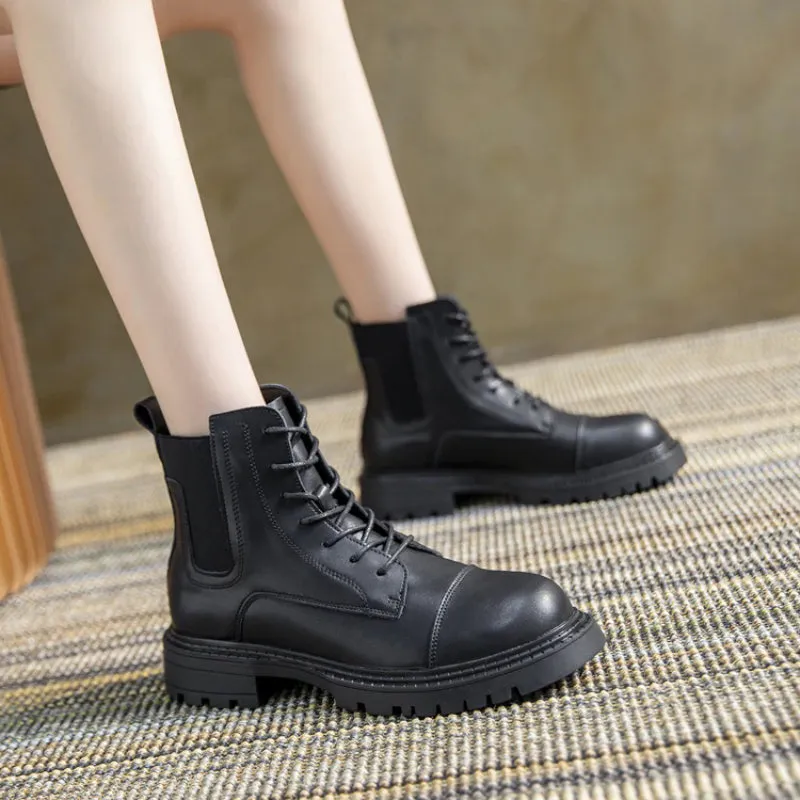 Trendy Combat Style Lace-up Thick-soled Boots for Women