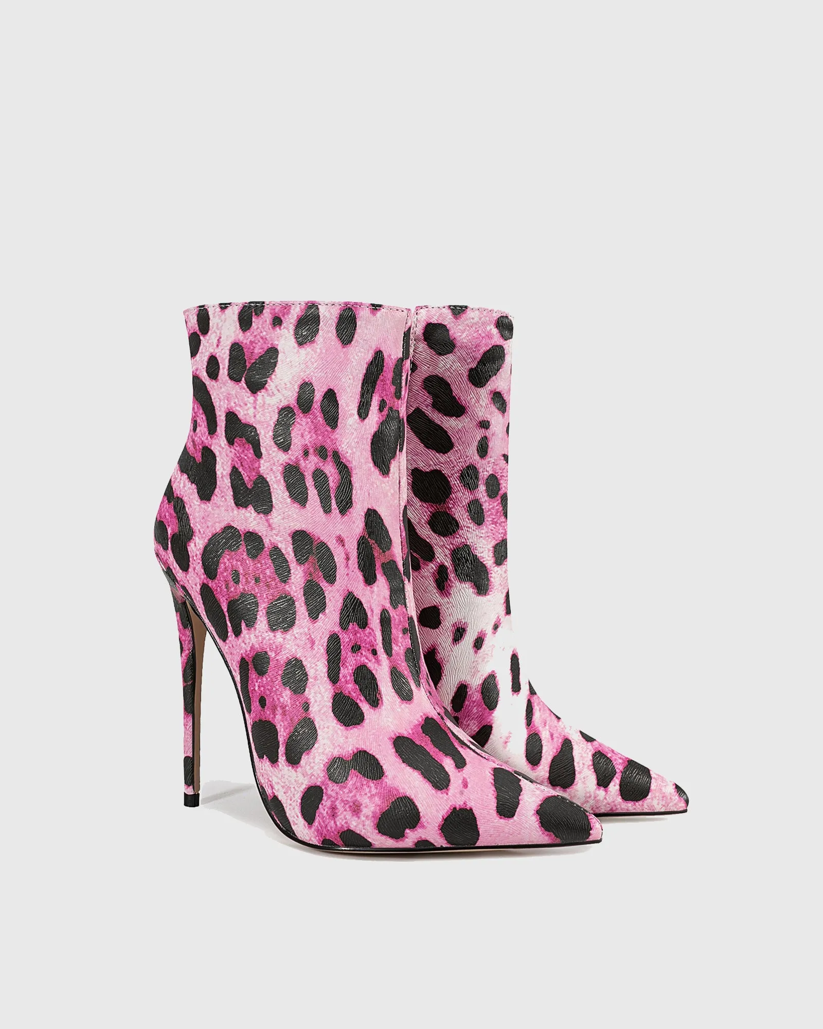 Varana Leopard Print Ankle Boots In Pink