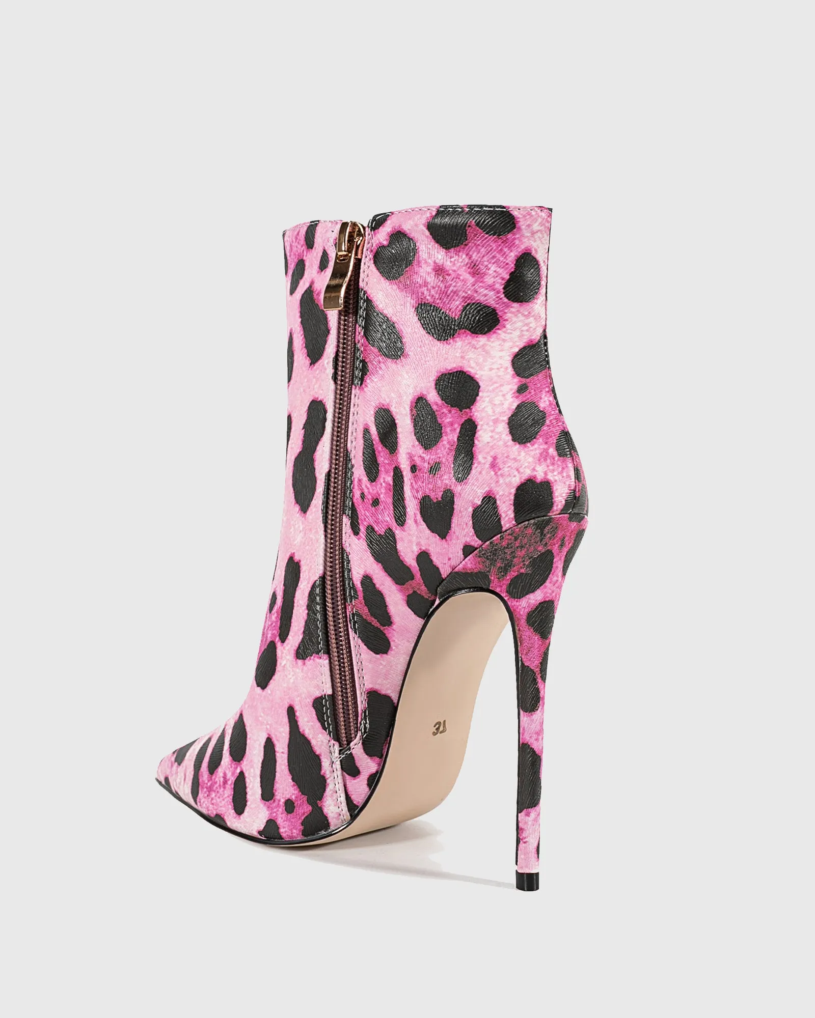 Varana Leopard Print Ankle Boots In Pink