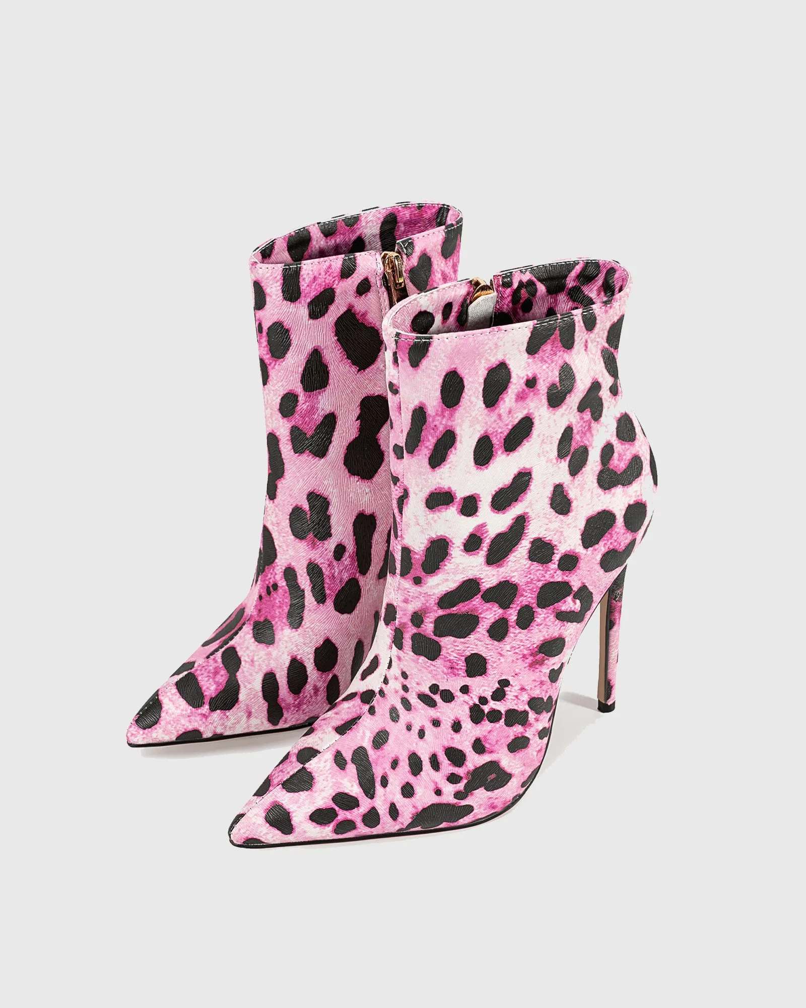 Varana Leopard Print Ankle Boots In Pink