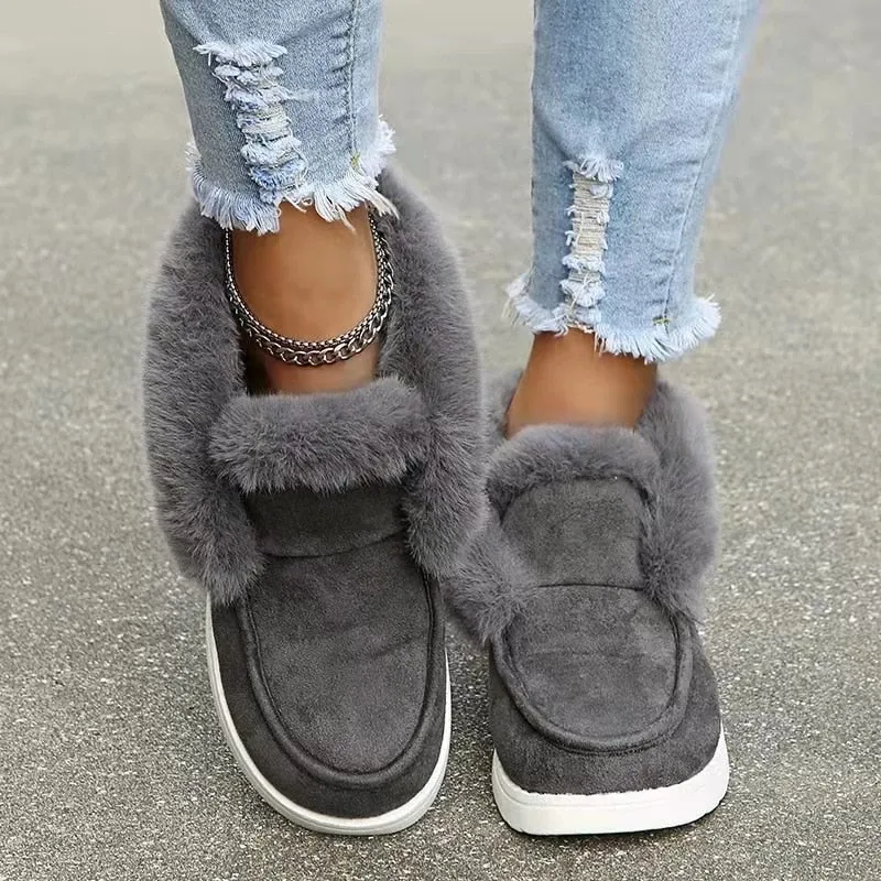 Warm Plush Fur Snow Ankle Boots