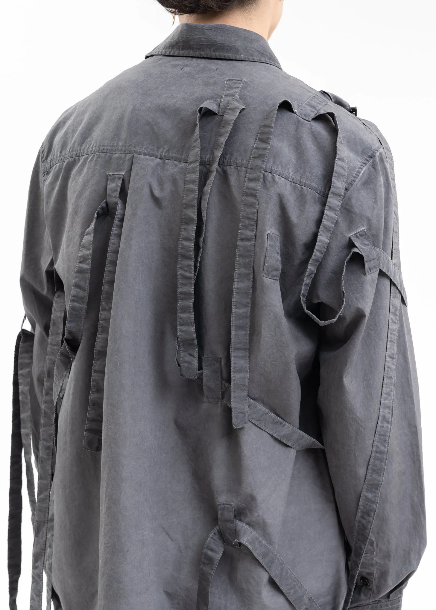 WASH BLACK FLOWER MASK LS SHIRT