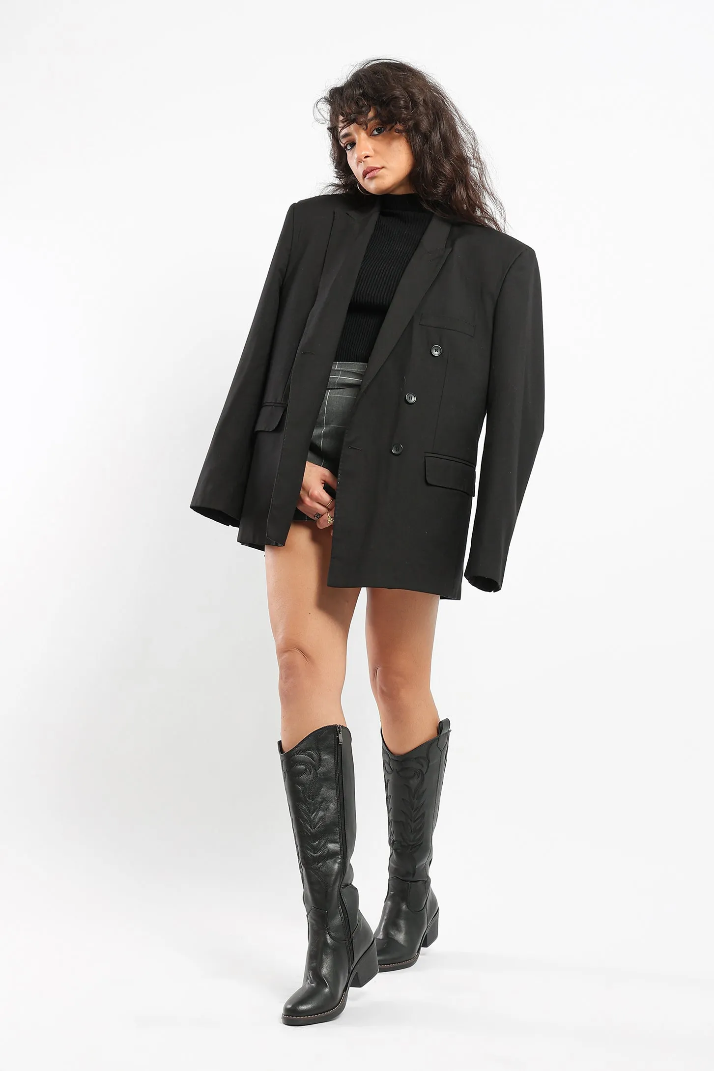 WESTERN COWBOY BOOTS - BLACK