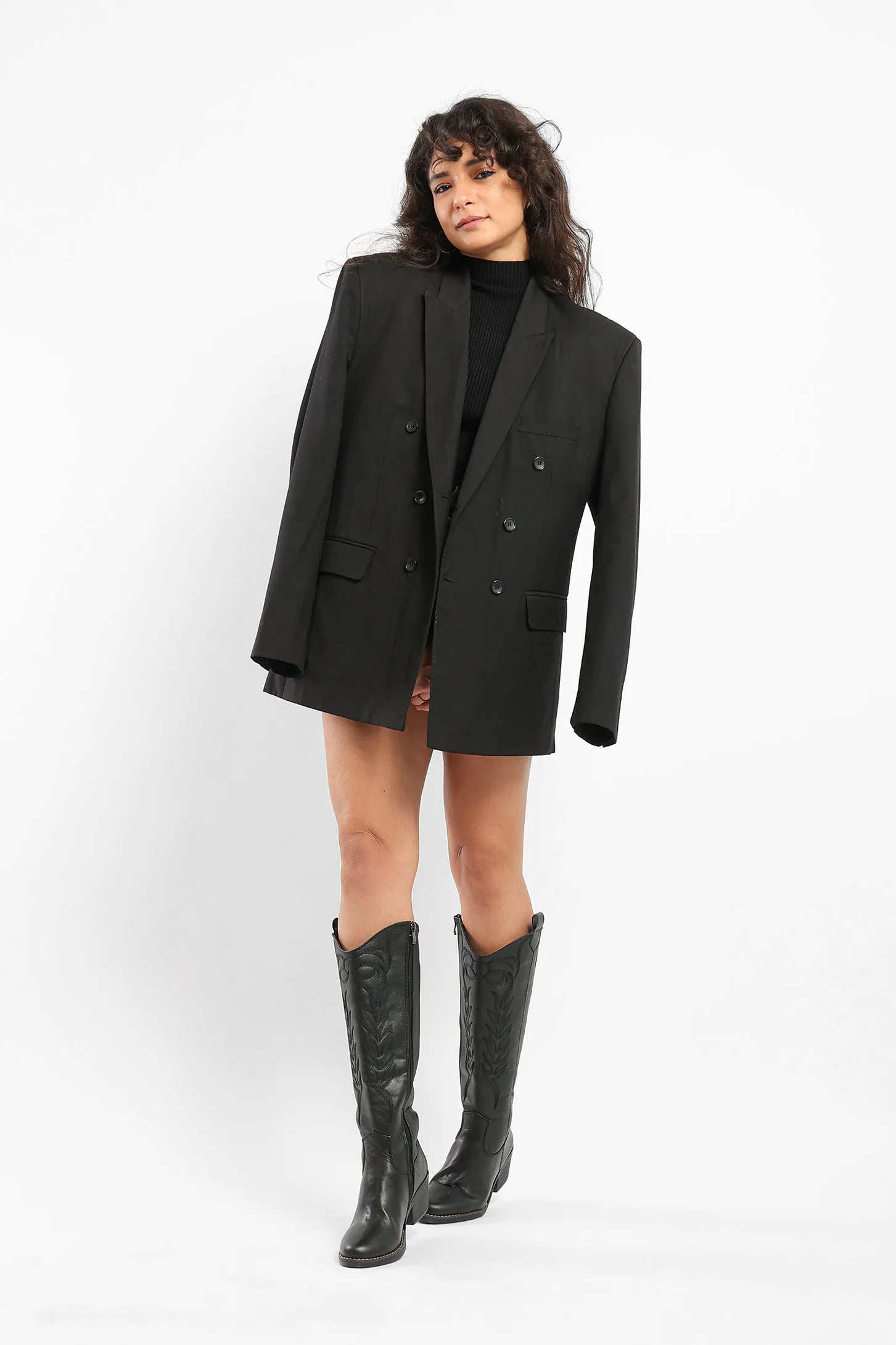 WESTERN COWBOY BOOTS - BLACK