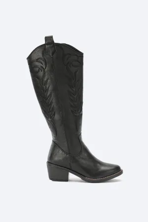 WESTERN COWBOY BOOTS - BLACK