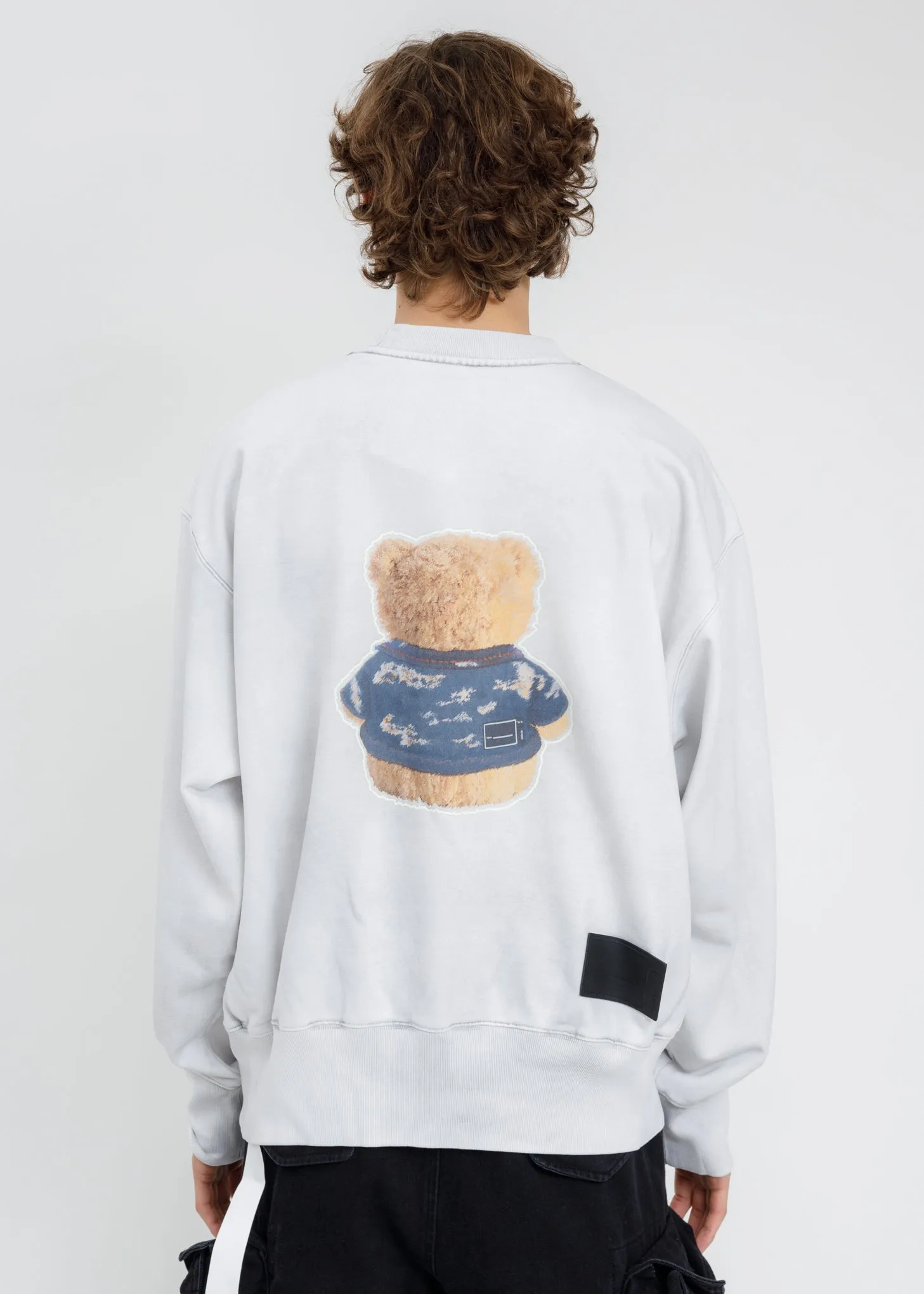 White Denim Jacket Teddy Sweater (Reflect)