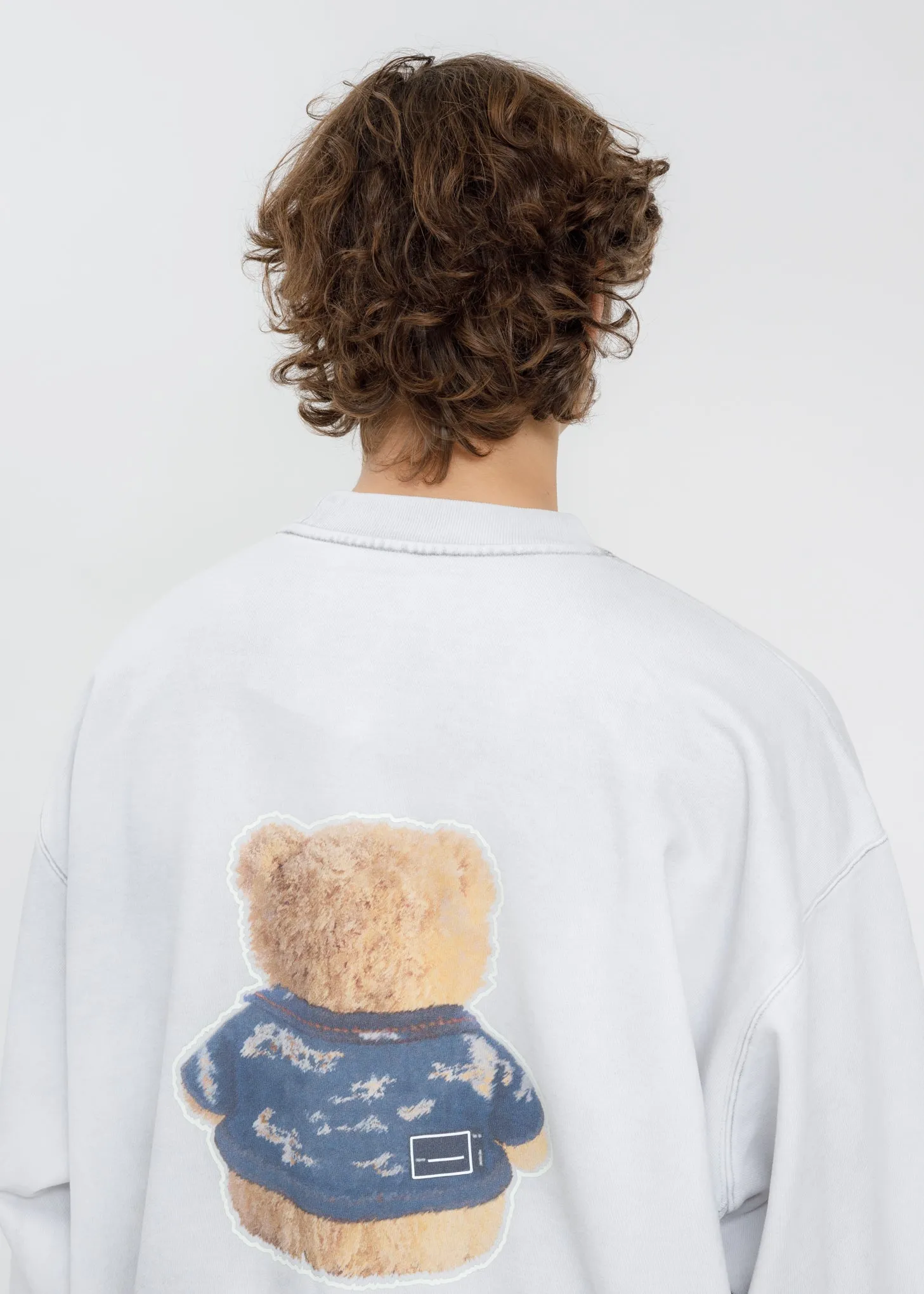 White Denim Jacket Teddy Sweater (Reflect)