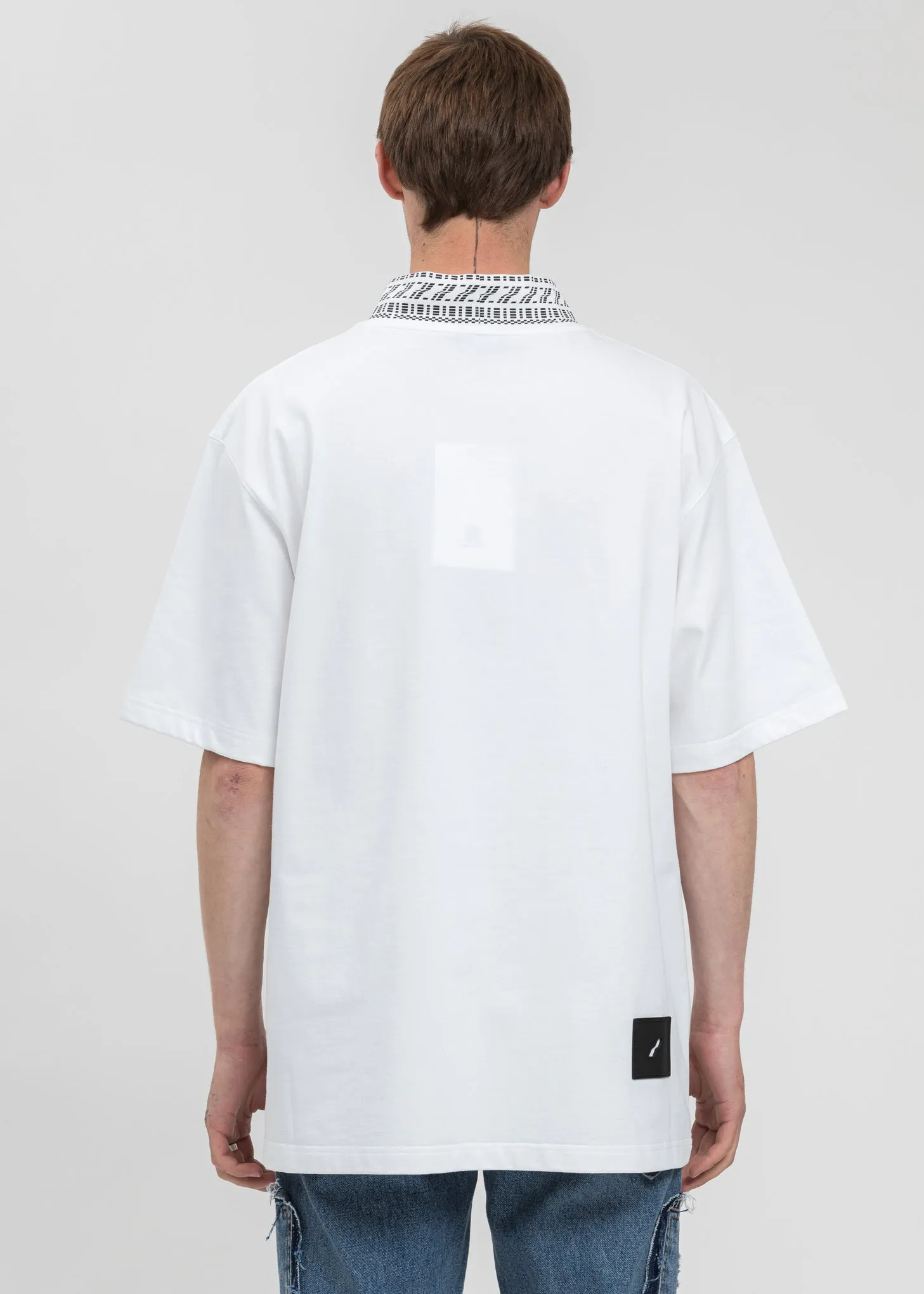 White High Neck Logo 1/2 T-Shirt