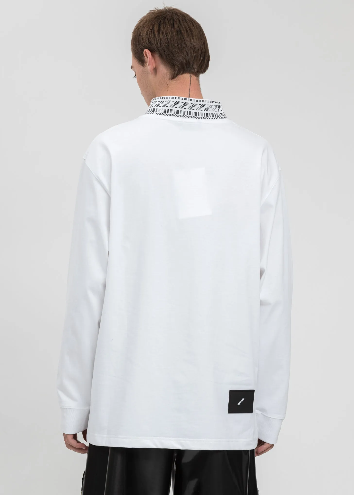 White High Neck Logo Long Sleeves