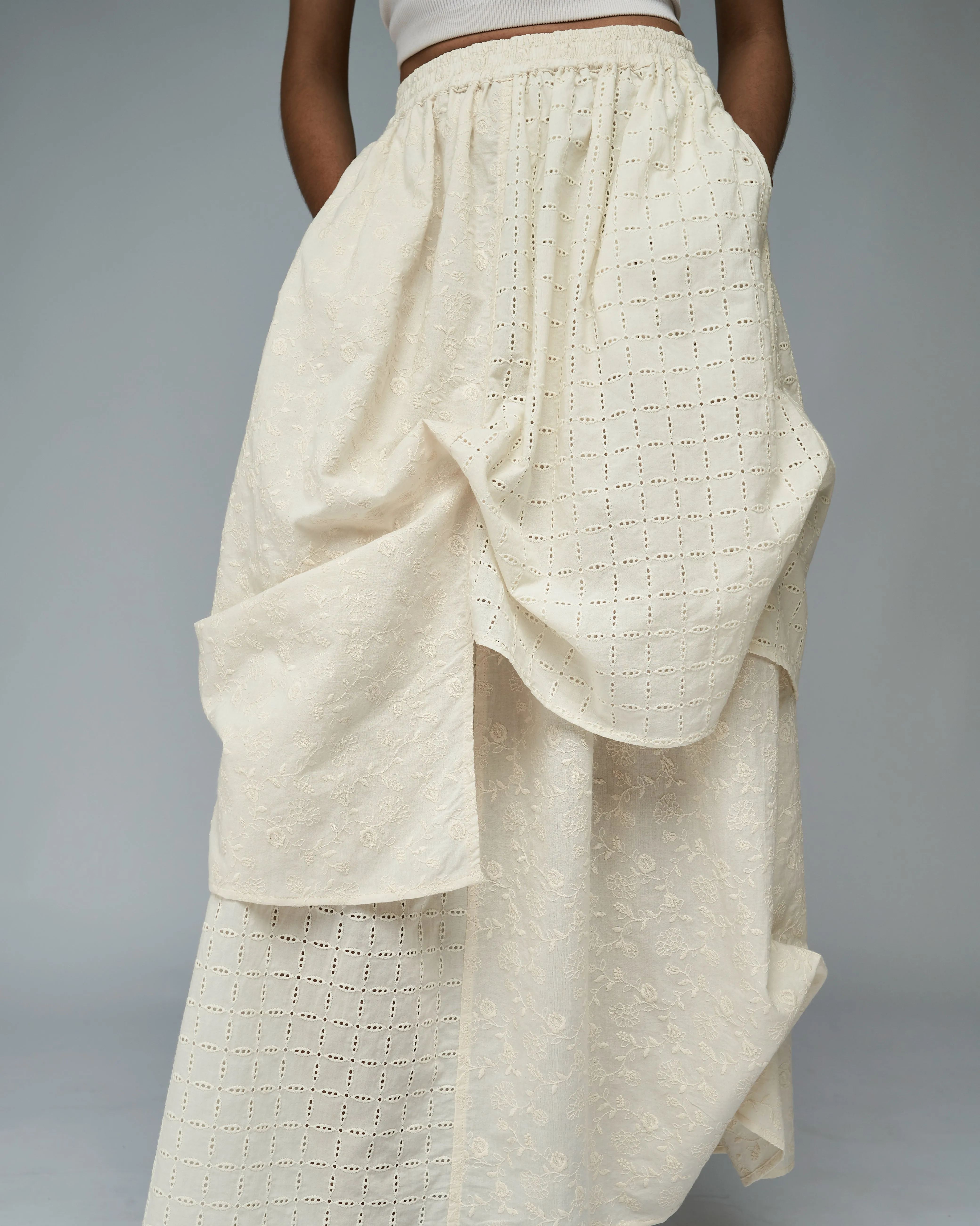 Women: The Layered Skirt (Floral Embroidery)