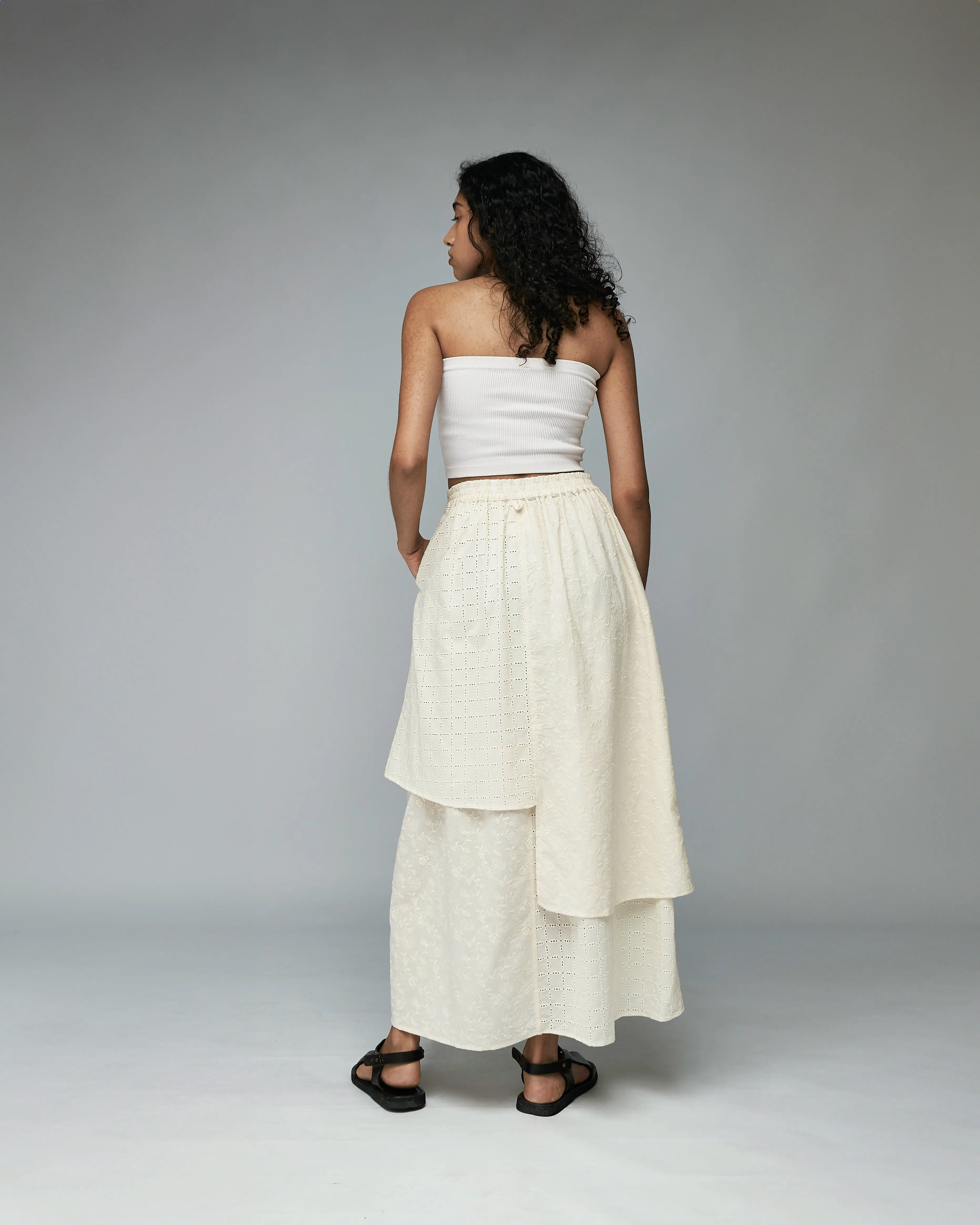 Women: The Layered Skirt (Floral Embroidery)
