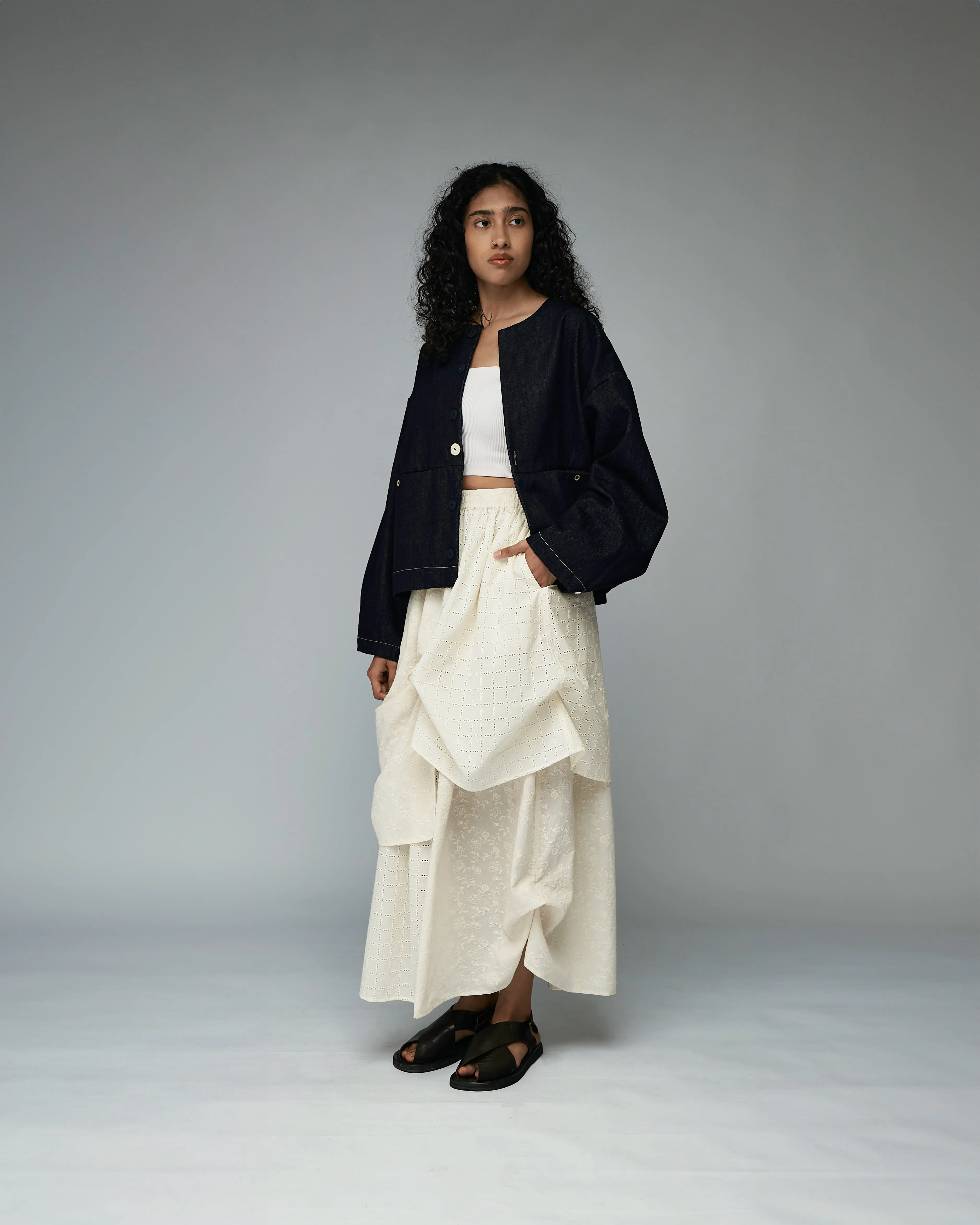 Women: The Layered Skirt (Floral Embroidery)