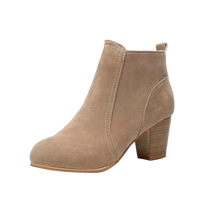 Womens Square Heel Ankle Boots