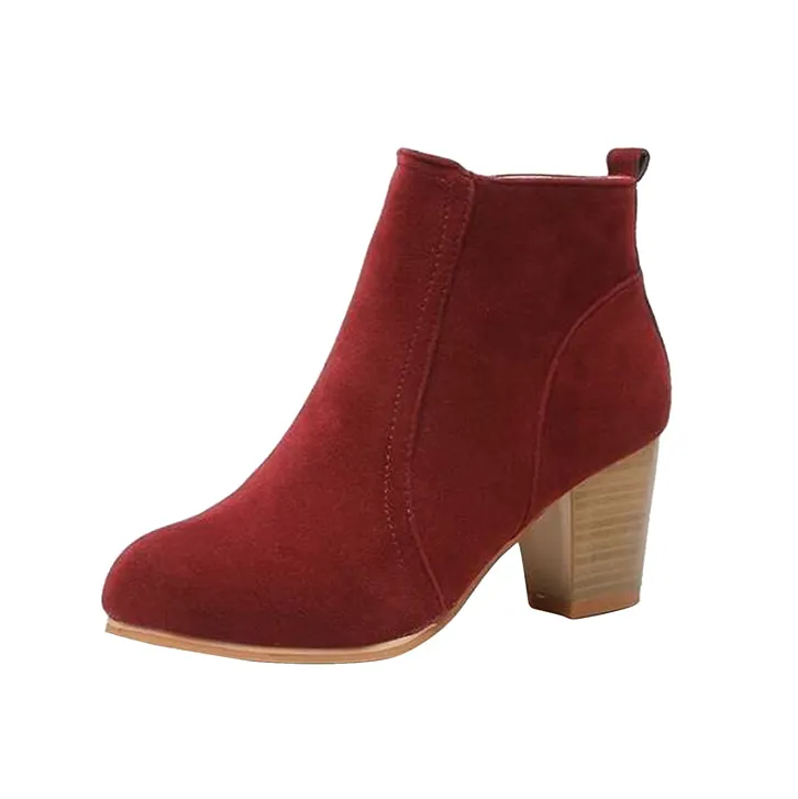 Womens Square Heel Ankle Boots