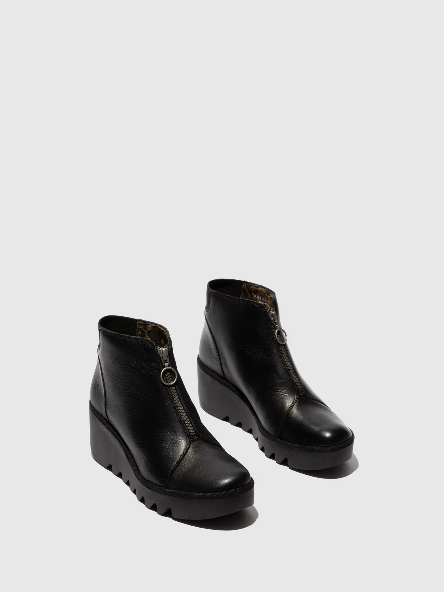 Zip Up Ankle Boots BAAZ537FLY DUBLIN BLACK
