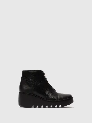 Zip Up Ankle Boots BAAZ537FLY DUBLIN BLACK