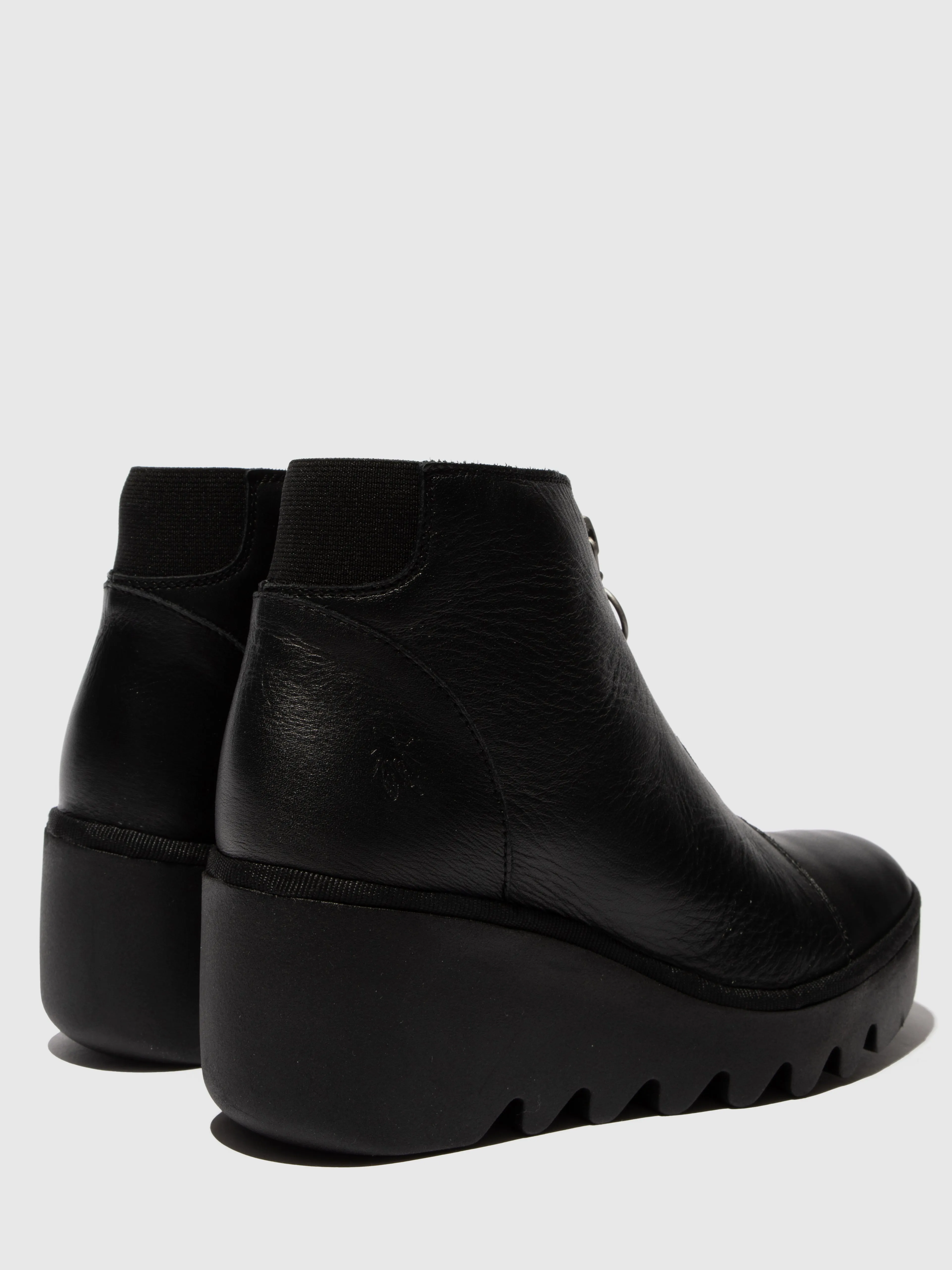 Zip Up Ankle Boots BAAZ537FLY DUBLIN BLACK