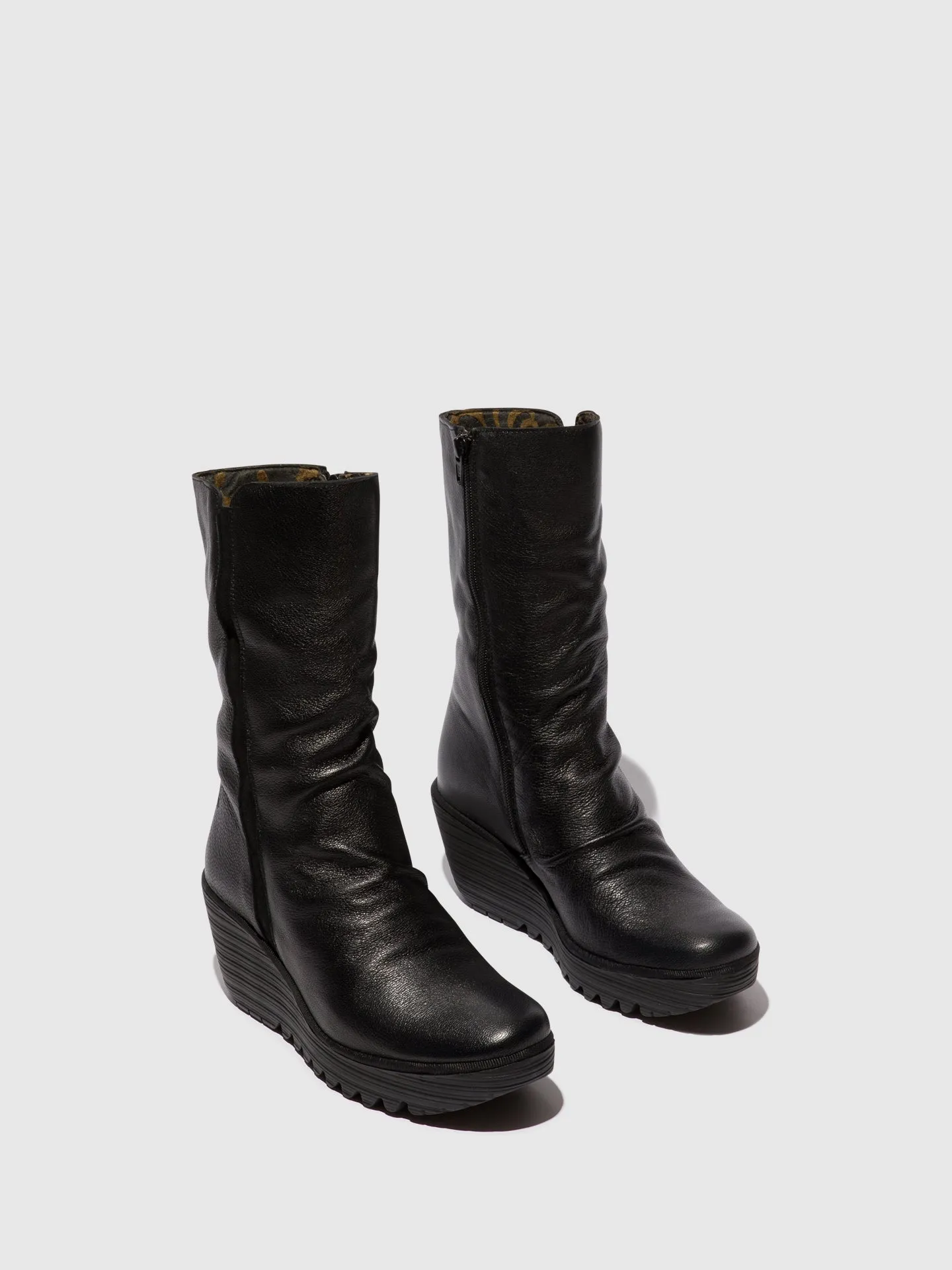 Zip Up Ankle Boots YEMY408FLY BLACK